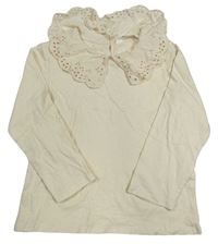 Světlebéžové triko s límečkem H&M