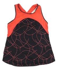 Černo-neonově růžový sportovní top Decathlon
