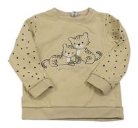Béžová mikina s leopardmi a bodkami Dopodopo