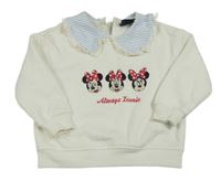 Bílá mikina s Minnie a límečkem Disney