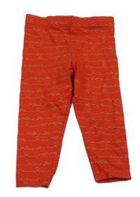 Červené legíny s nápismi Disney