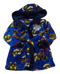 Modrý chlpatý župan s Paw Patrol a kapucňou zn. Nickelodeon