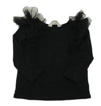 Čierne tričko s volánikom H&M