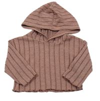 Ružovo-čierne melírované úpletové tričko s kapucňou