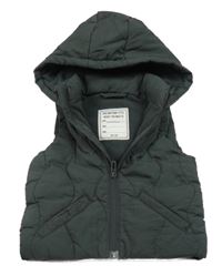 Tmavošedá šusťáková zateplená vesta s kapucí Matalan