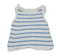 Bielo-modrá pruhovaná pletená vesta George