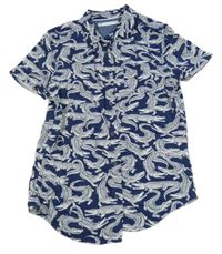 Tmavomodrá košeľa s krokodílmi  M&S