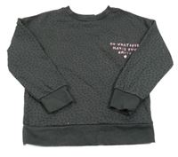 Tmavosivá vzorovaná mikina s nápisom Primark