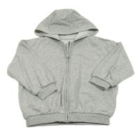 Sivá melírovaná prepínaci crop mikina s kapucňou George