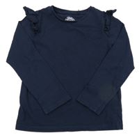 Tmavomodré tričko s volány F&F