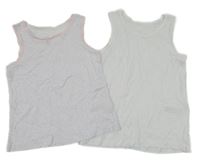 2 x košilka - bílá + bílá s růžovými srdíčky Primark