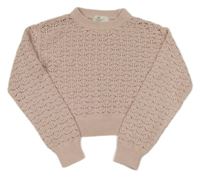 Ružový perforovaný sveter H&M