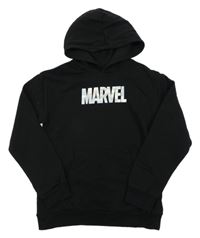Černá mikina s nápisem a kapucí Marvel