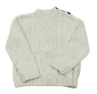 Biely sveter s knoflíky na rameni Orchestra