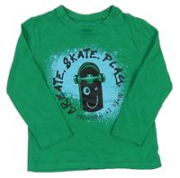 Zelené tričko so skateboardom zn. Primark