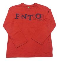 Červené tričko s logom Benetton