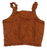 Hnedý bodkovaná ý crop top H&M