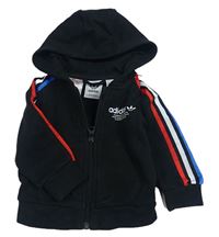 Černá propínací mikina s kapucí Adidas