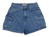 Modré riflové kraťasy s kapsami Denim Co.