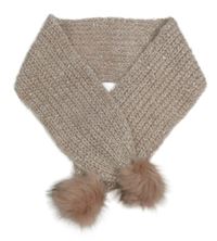 Svetloružová -trblietavá šál s bambulemi Matalan 7-10let