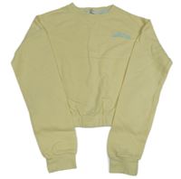 Citronová crop mikina s nápisom H&M
