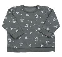 Tmavosivá mikina s kvietkami zn. George