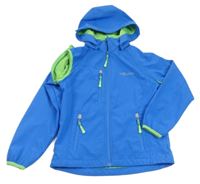 Modrá šusťáková funkční podzimní bunda s odepínacími rukávy a kapucí Trollkids,