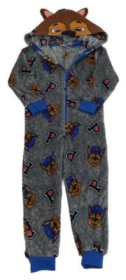 Tmavošedá chlupatá kombinéza s kapucí - Tlapková patrola Nickelodeon