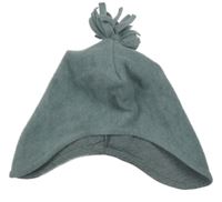 Sivá fleecová čapica s strapcemi Pocopiano