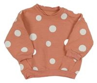 Korálová rebrovaná oversize mikina s bodkami George