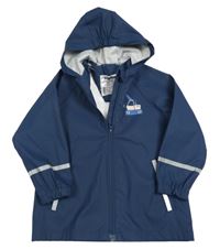 Tmavomodrá nepromokavá bunda s bágrom a kapucňou Lupilu