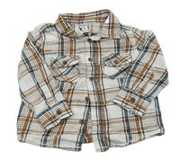 Bílo-hnědo-černá kostkovaná košile Dopodopo