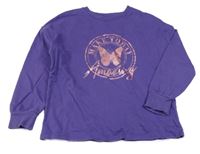 Fialová mikina s motýlem Next