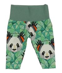Zelené vzorované tepláky s pandami 