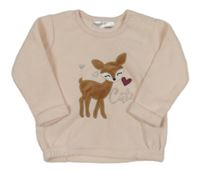 Svetloružová fleecová mikina so srnou Ergee