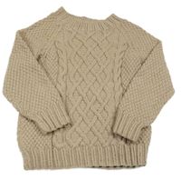 Svetlohnedý sveter s 3D vzorom