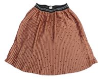 Staroružová bodkovaná á plisovaná sukňa Hema