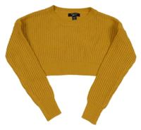 Horčicový crop sveter New Look