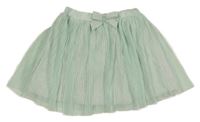 Mentolová plisovaná tylová sukňa s mašlou H&M