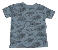 Modro-sivé tričko s dinosaurami Next