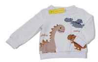 Nové - Biela mikina s dinosaurami Shein
