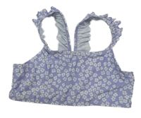 Levandulová plavková květovaná lambáda s volánky H&M
