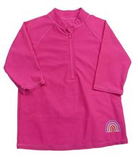 Ružové UV tričko s dúhou Tu