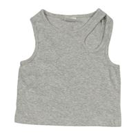 Sivý rebrovaný crop top s prestrihom Zara