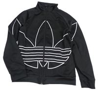 Černá propínací mikina s logem Adidas 