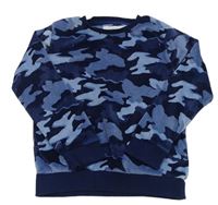 Tmavomodro-modrá army chlpatá mikina F&F