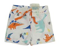 Bílé bavlněné kraťasy s dinosaury Primark