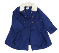 Námořnicky modrý flaušový podšitý kabát Yumi