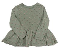 Světlekhaki kytičkovaná peplum tunika George 