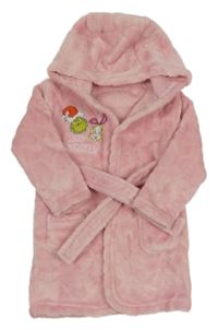 Ružový chlpatý župan s Grinchem a kapucňou George